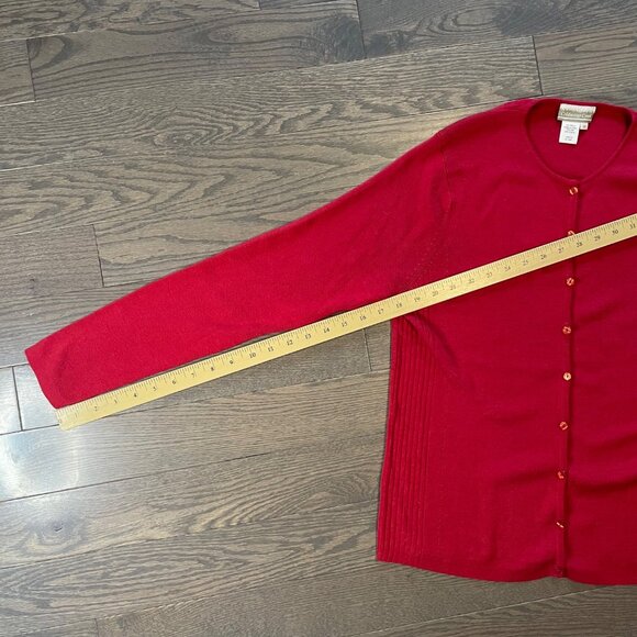 NWOT Coldwater Creek, red Cardigan, Size M, Button up 70% Silk Blend Sweater NEW - Picture 6 of 8